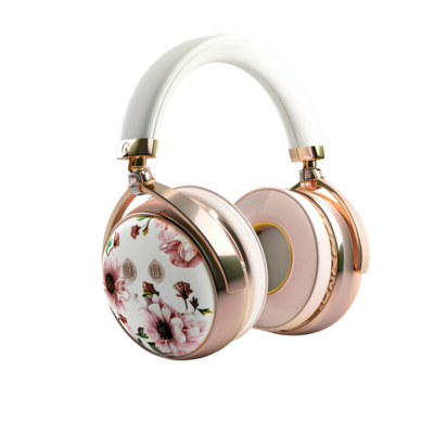 Flowered Headphones in Star of Grace Template Blending Tradition and Modernity