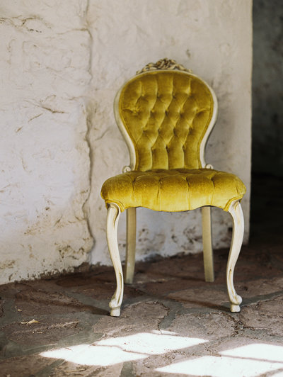 Mustard velvet chair