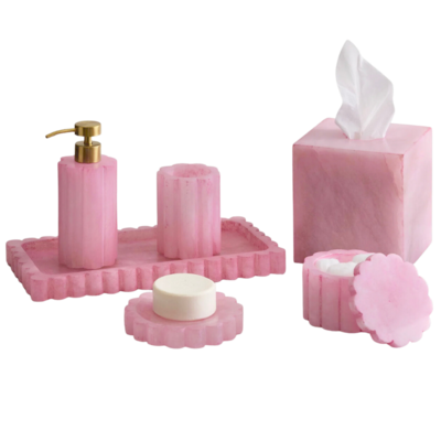 pink bathroom accessories kassatex set