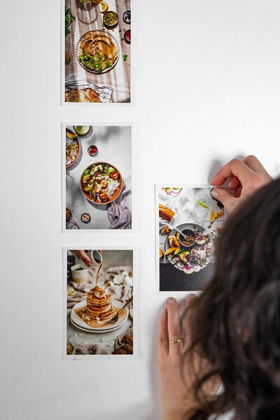 An image of an iphone capturing a food setting and showing that food photography can be done by any mobile device