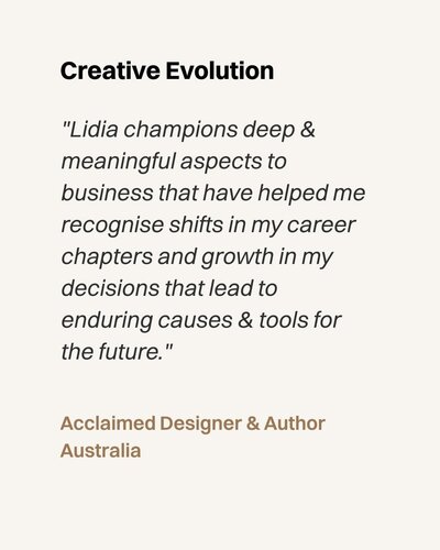 Client testimonial graphic for This Progressed Life with Lidia Ranieri, evolutionary astrologer and executive coach.