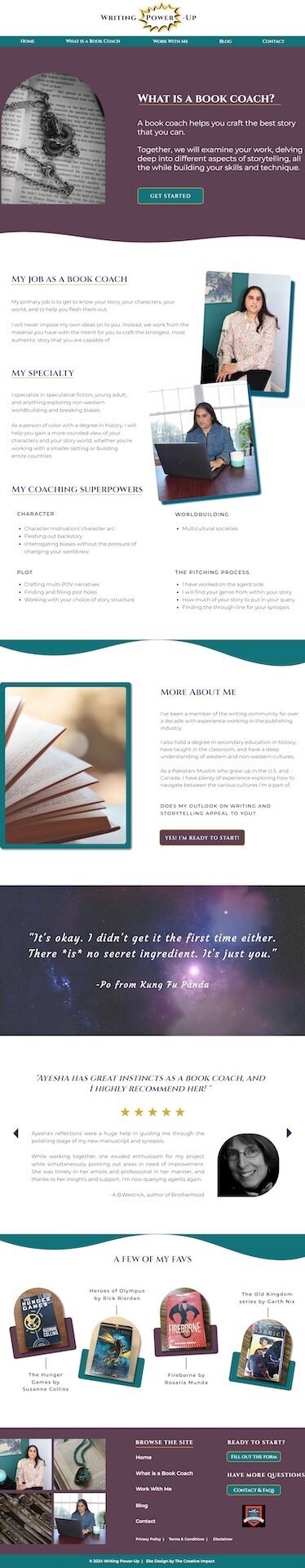 Writing Power-Up about page screenshot mockup on macbook