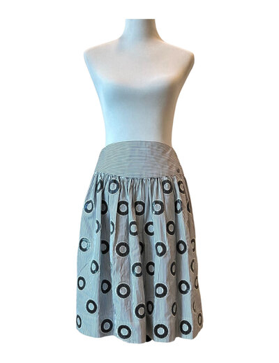 Chanel Saia Bolas Midi Skirt