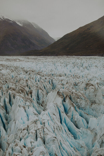 Alaska glacier ice from above