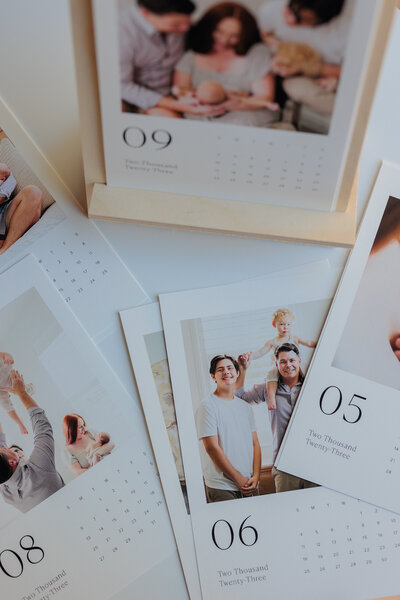 Lifestyle family calendar by Sarah & Ben Photography with various family images