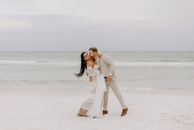 bride behind veil