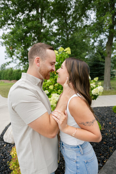 Ohio couples photography for playful, romantic engagements with natural light and genuine connection