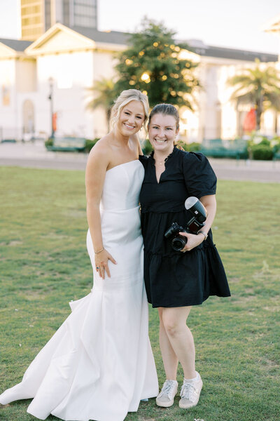 photographer taking flat lay images at a wedding