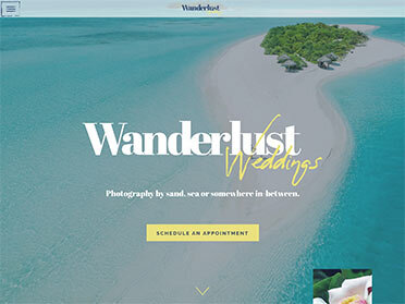Home slideshow mobile Showit website plus template Wanderlust Weddings
