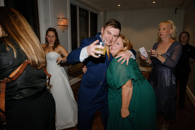 A person hugging their partner from behind