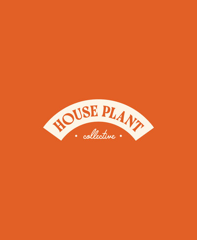 House Plant Collective logo on a red orange background