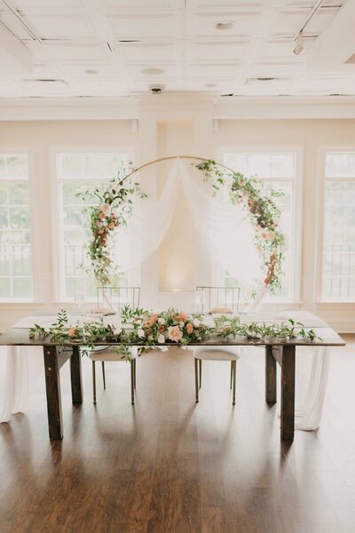 wedding party table florals