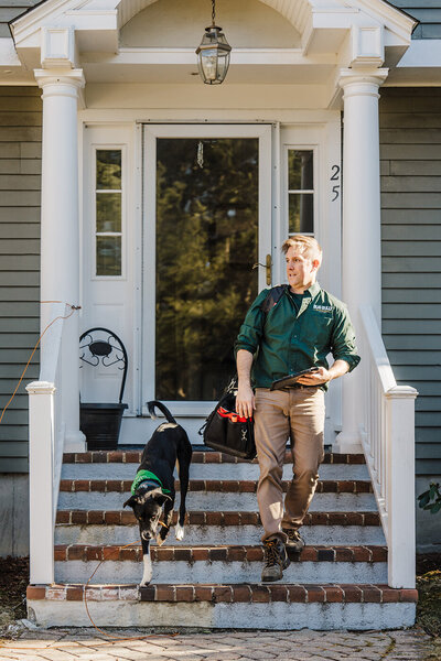 pest control headshots in boston with dog