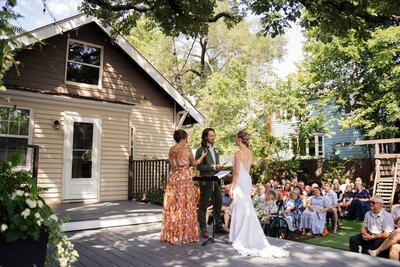 Photo of an outdoor wedding at Theo Wirth park in Minneapolis, Minnesota