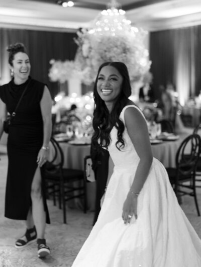 A bride on her wedding day, seeing her reception for the first time | Drake Social Events