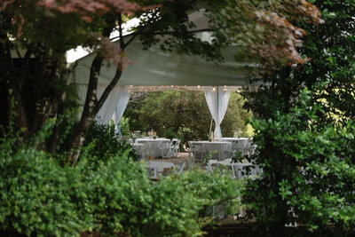 Reception tent at North Carolina destination wedding