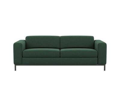 Green linen sofa