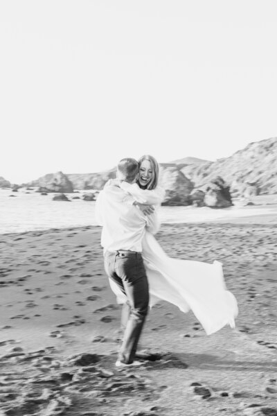 engagement session on beach in Bodega Amy Jordan Photography