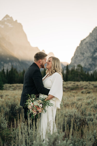 Snowy elopement in Jackson Hole