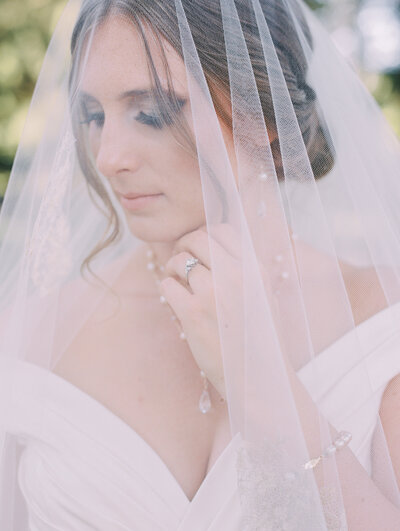 Portrait of veiled bride