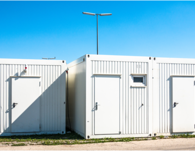 Three shipping containers  used for business in New Mexico