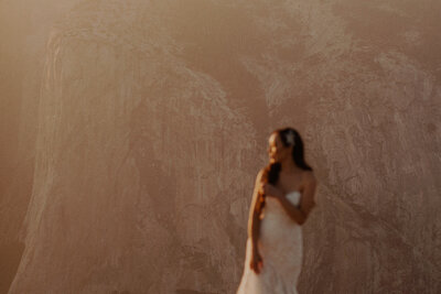 Bride poses at Taft Point