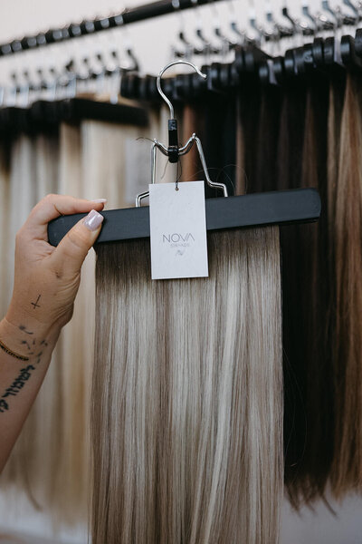 Human hair extensions at NOVA Strands 