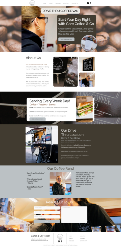 Core Coffee & Co Website