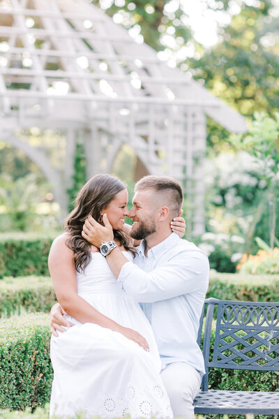 Bride and groom walk up memorial steps at their DC wedding