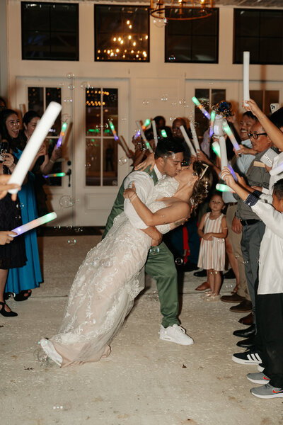 Grand exit at a wedding at Pineland Place 