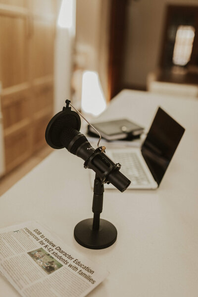 Career coach podcast microphone