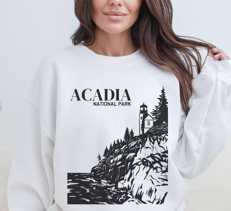 Acadia National Park Sweatshirt - White
