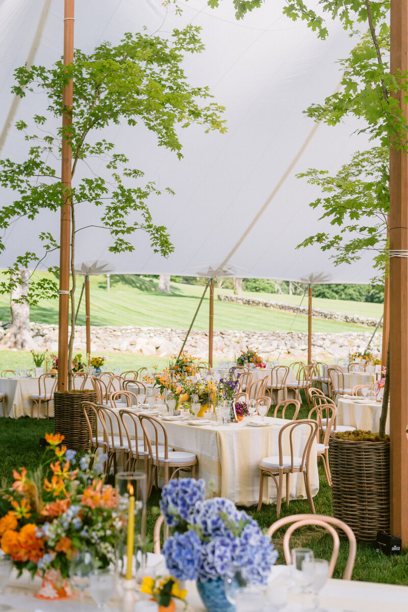 Tented summer wedding at Willow Hill in Connecticut by Gathered East