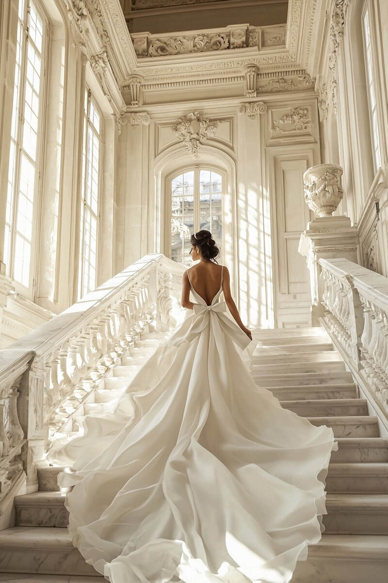 slowconsciouslife_a_luxurious_bride_ascending_a_grand_white_pri_bf545c05-4416-4f56-8133-30e2d4206da6