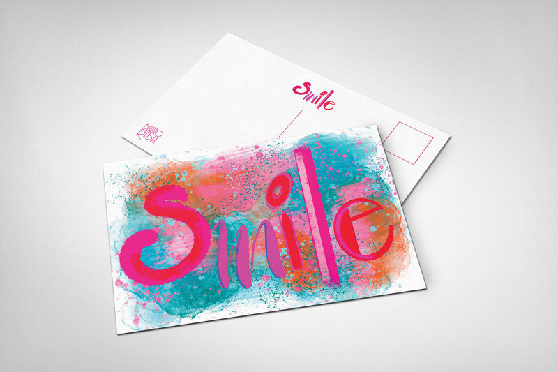 smile postcard mockup