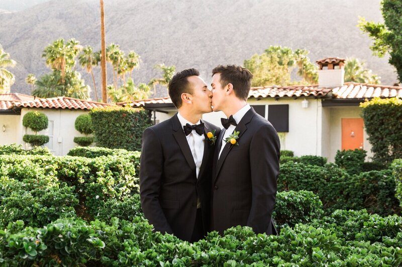 Brett and Brian's wedding photos at the Avalon Hotel in Palm Springs by Palm Springs wedding photographer Ashley LaPrade.
