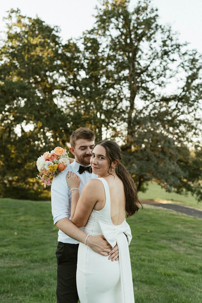 Lexi & Van on their wedding day at The Inn at Diamond Woods