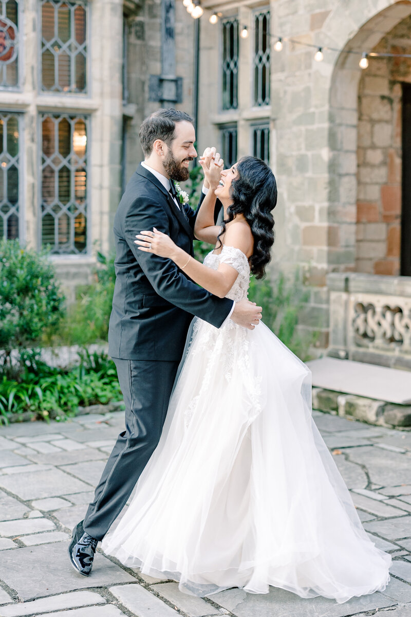 Luxury Wedding Photographer Atlanta | Bride And Groom Dancing At Mansion Wedding Venue