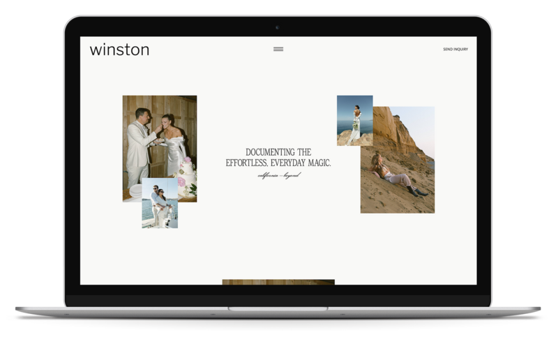 Winston showit website template mockup