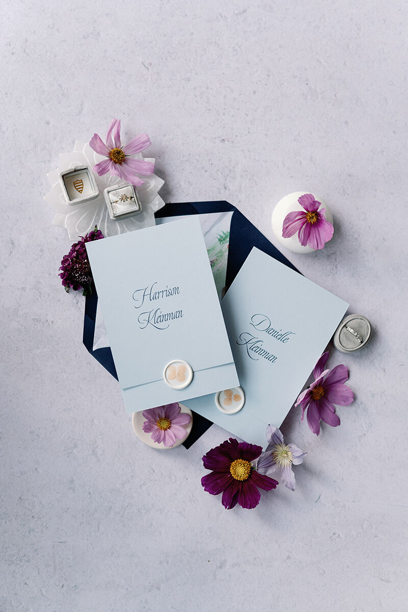 Pressed Flower menu placecard