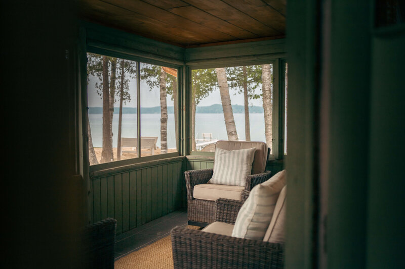 Patio furniture in enclose patio space