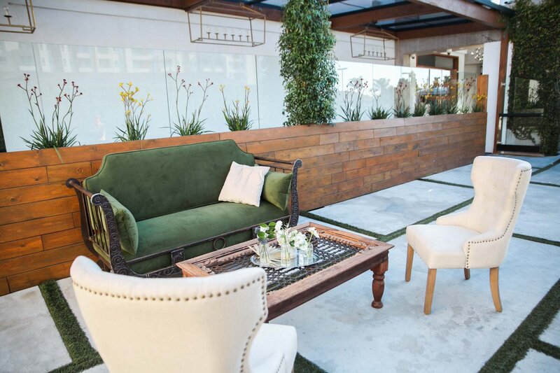 Outdoor lounge at luxury California event