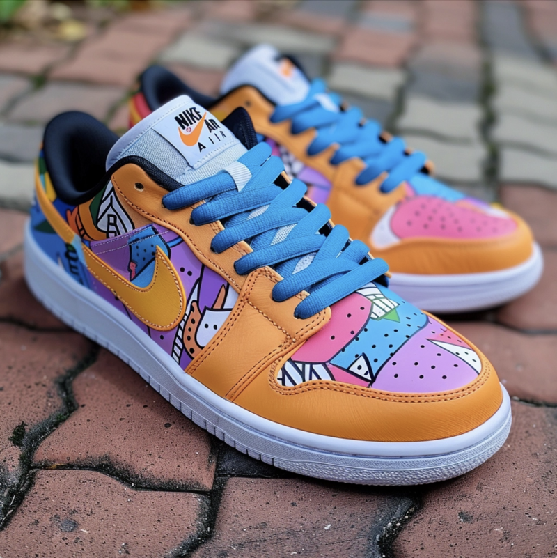 Sample of Tier 2 custom painted Sneakers