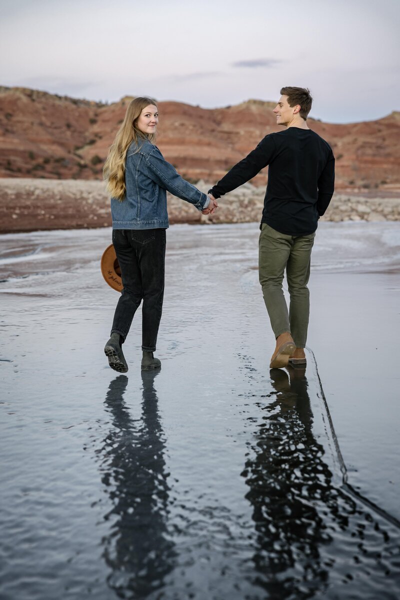 laid-back adventurous engaged couple