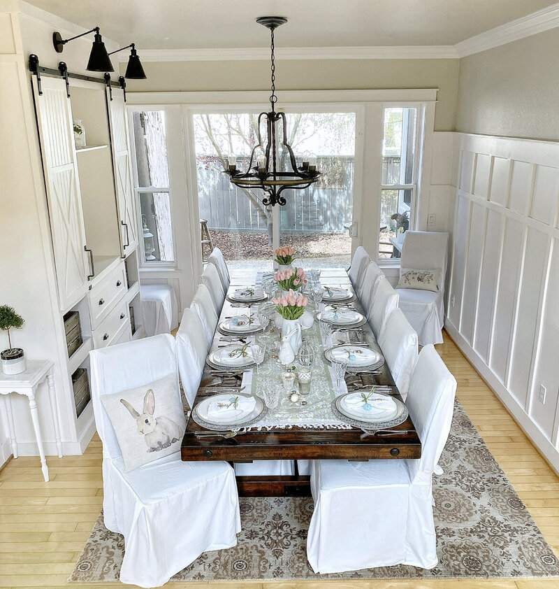dining room with built in