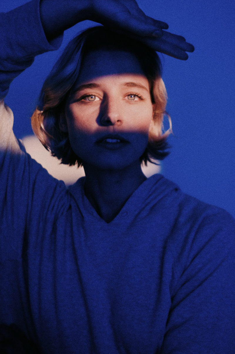 Portrait of actress Svenja Jung captured by Stephan Burchardt, featuring cinematic Disney-inspired blue tones.