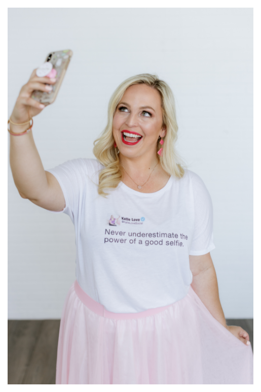 Founder of Love Social Media, Katie Love, taking a selfie