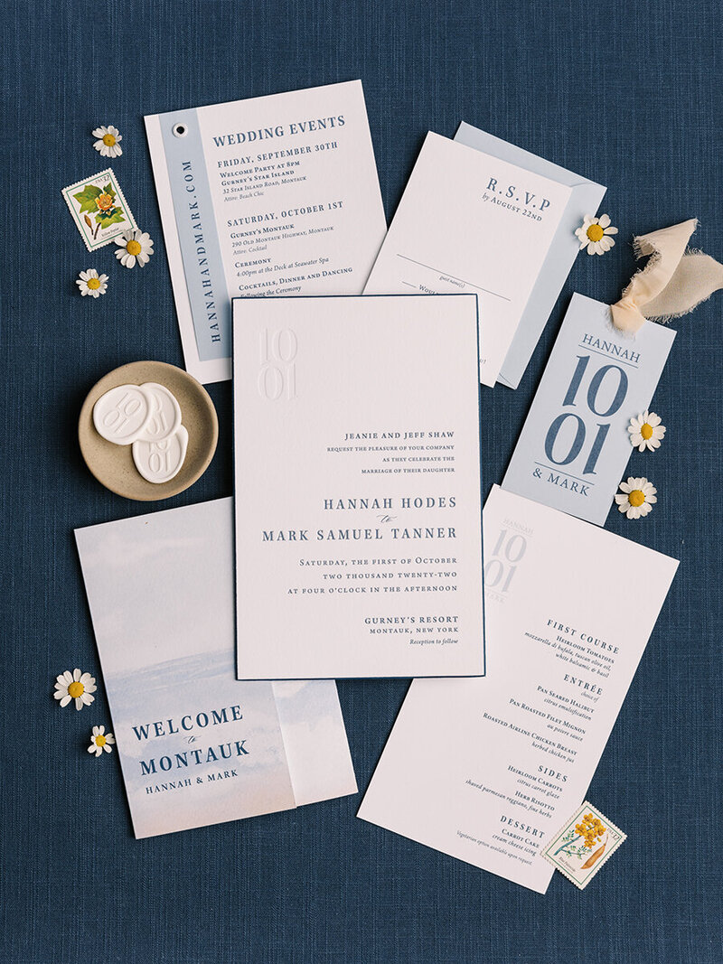 Beach Watercolor Letterpress invitations