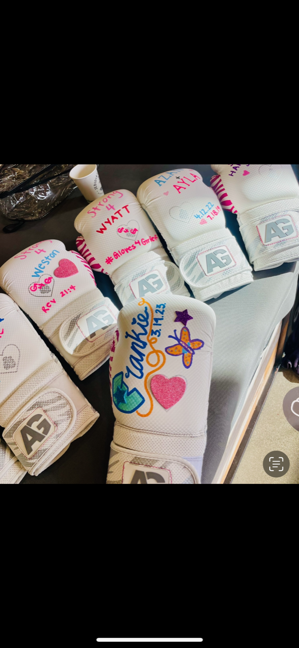 decorated boxing gloves for grief