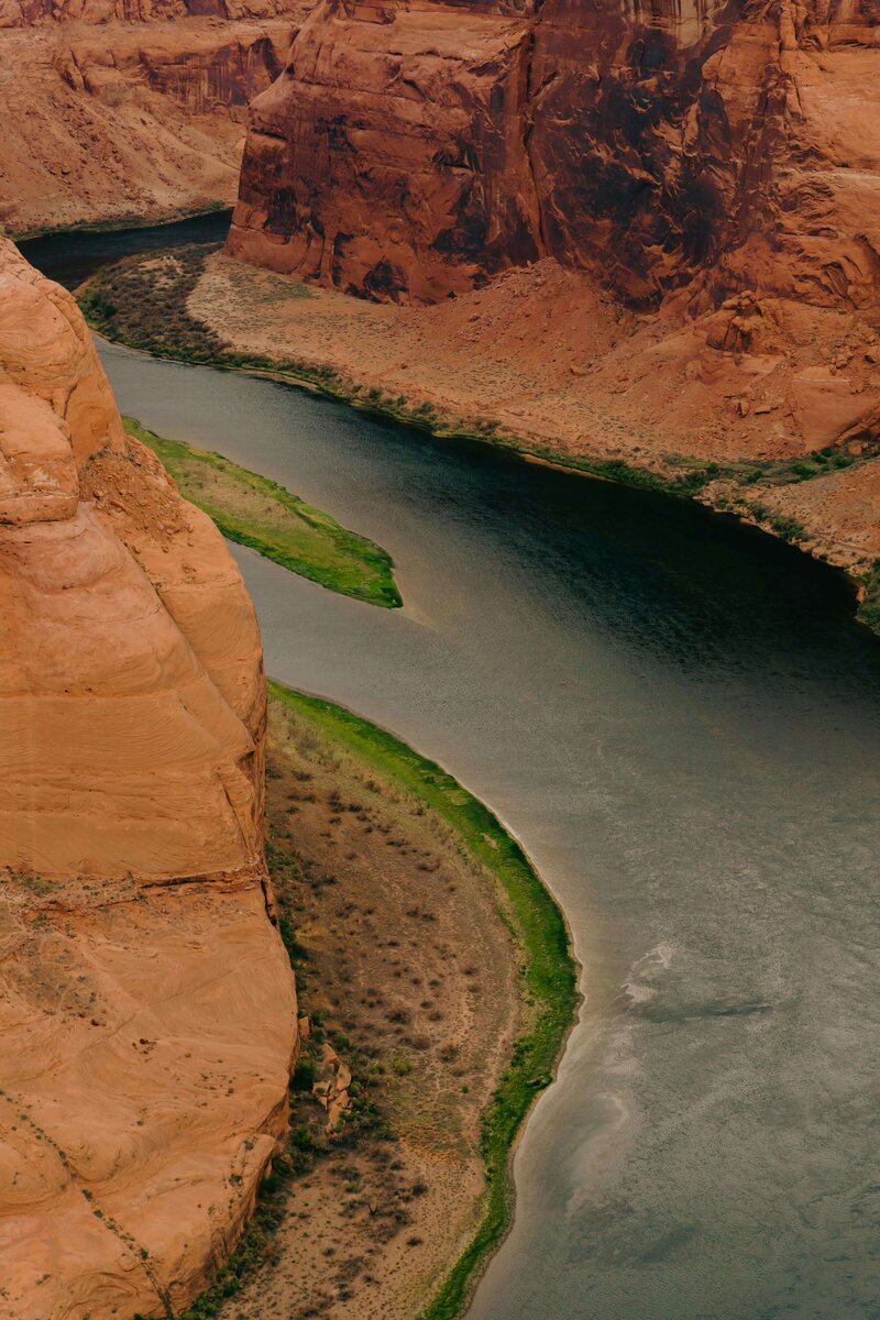 water flowing through canyon